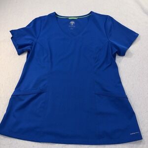 HH Works by Healing Hands Madison L Women's STRETCH V-Neck Scrub Top Royal Blue